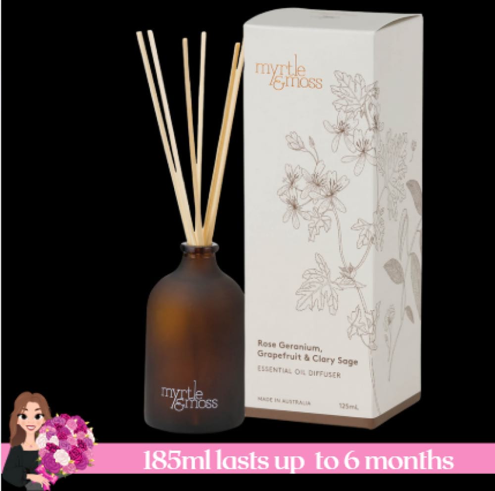Rose Geranium, Grapefruit & Clary Sage Myrtle & Moss Signature Essential Oil Diffuser, Hidden Florist, Sunbury & Macedon Ranges Florist 