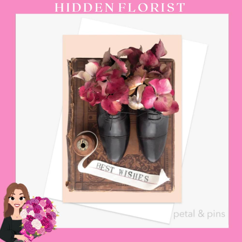 a book of best wishes greeting card, Petal & Pins Greeting Cards, Hidden Florist, Sunbury