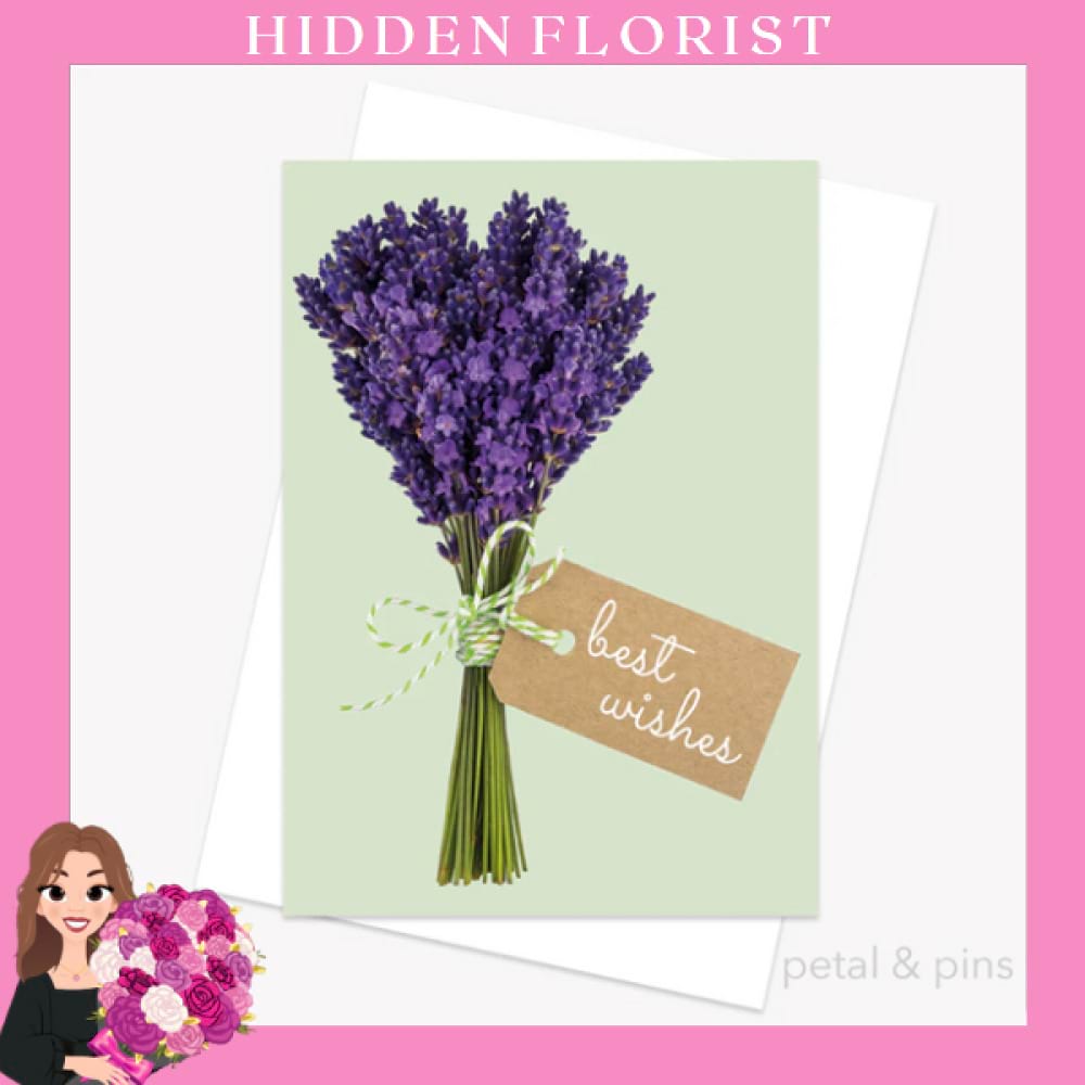 lavender posy greeting card, Petal & Pins Greeting Cards, Hidden Florist, Sunbury