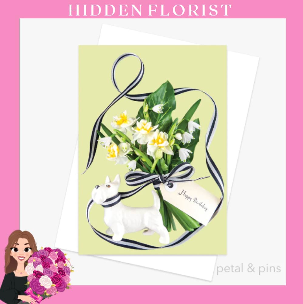 special delivery birthday bouquet greeting card, Petal & Pins Greeting Cards, Hidden Florist, Sunbury