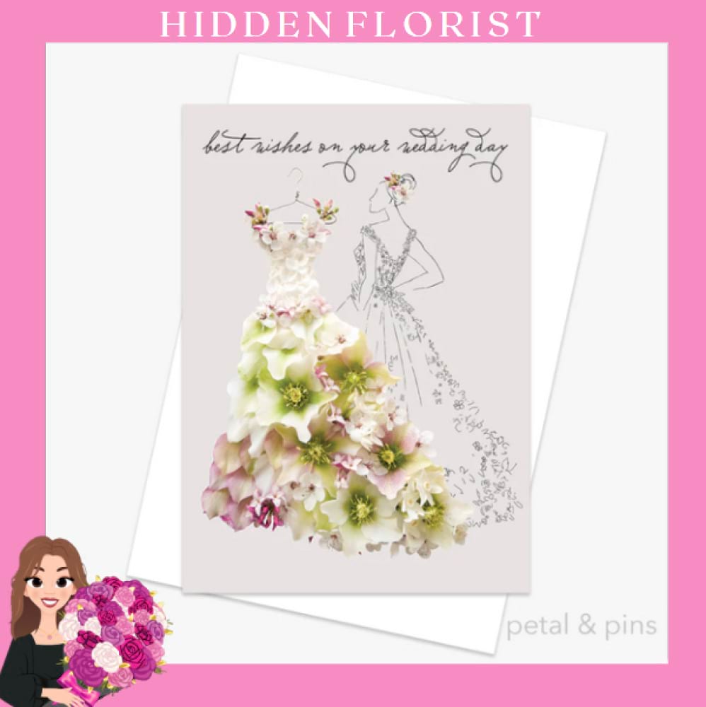 wedding wishes greeting card, Petal & Pins Greeting Cards, Hidden Florist, Sunbury