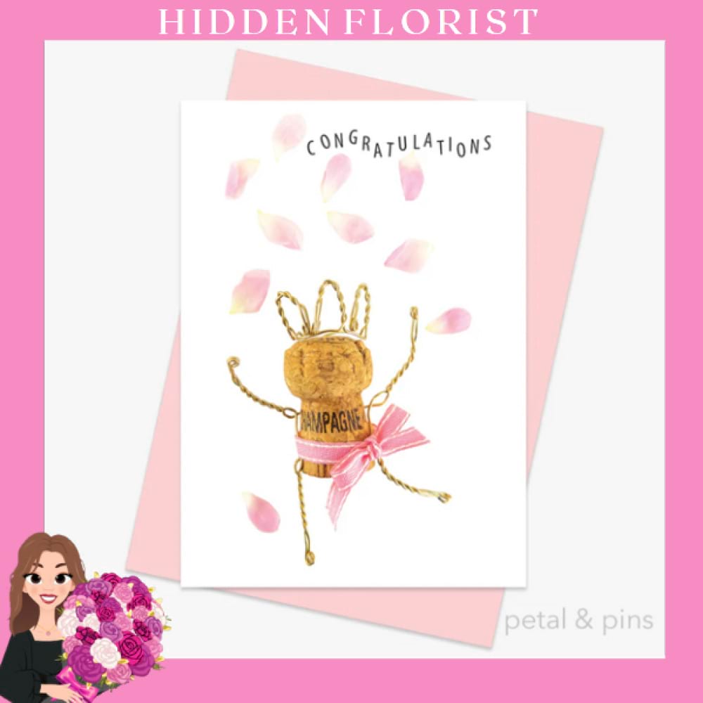 petal confetti congratulations greeting card, Petal & Pins Greeting Cards, Hidden Florist, Sunbury
