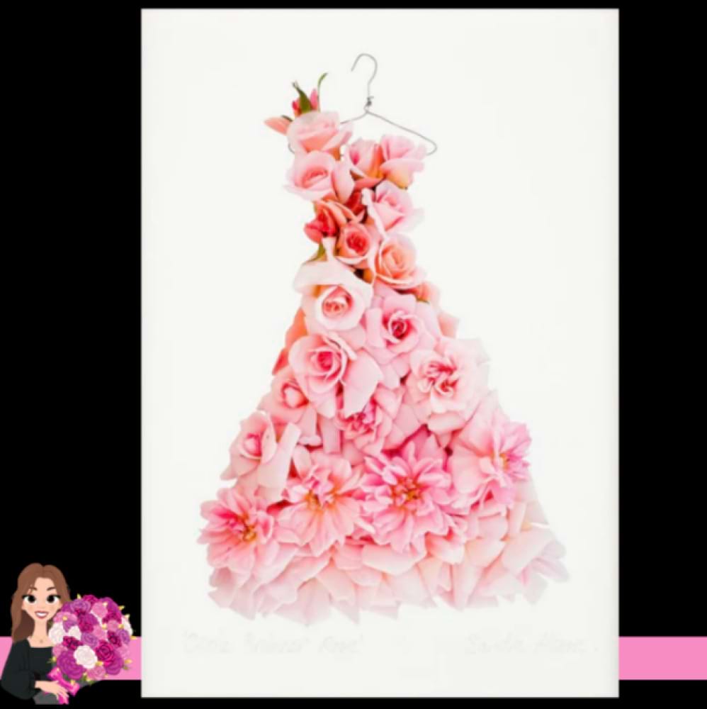 Cecile Brunner  rose dress A3 unframed art print by Petal & Pins Hidden Florist, Sunbury`s Florist, Sunbury & Macedon Ranges, Victoria, Australia