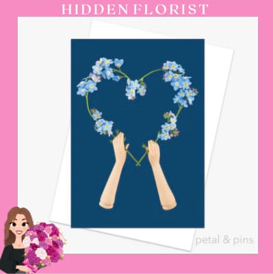 forget-me-not heart greeting card