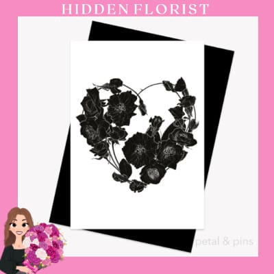 my heart's abloom noir greeting card