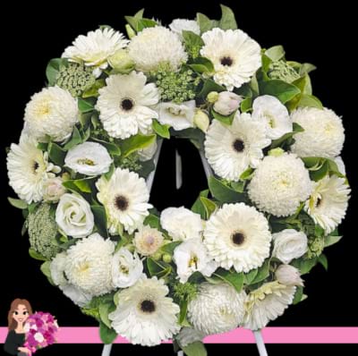 Cherished -  Funeral Wreath Pictured in Deluxe